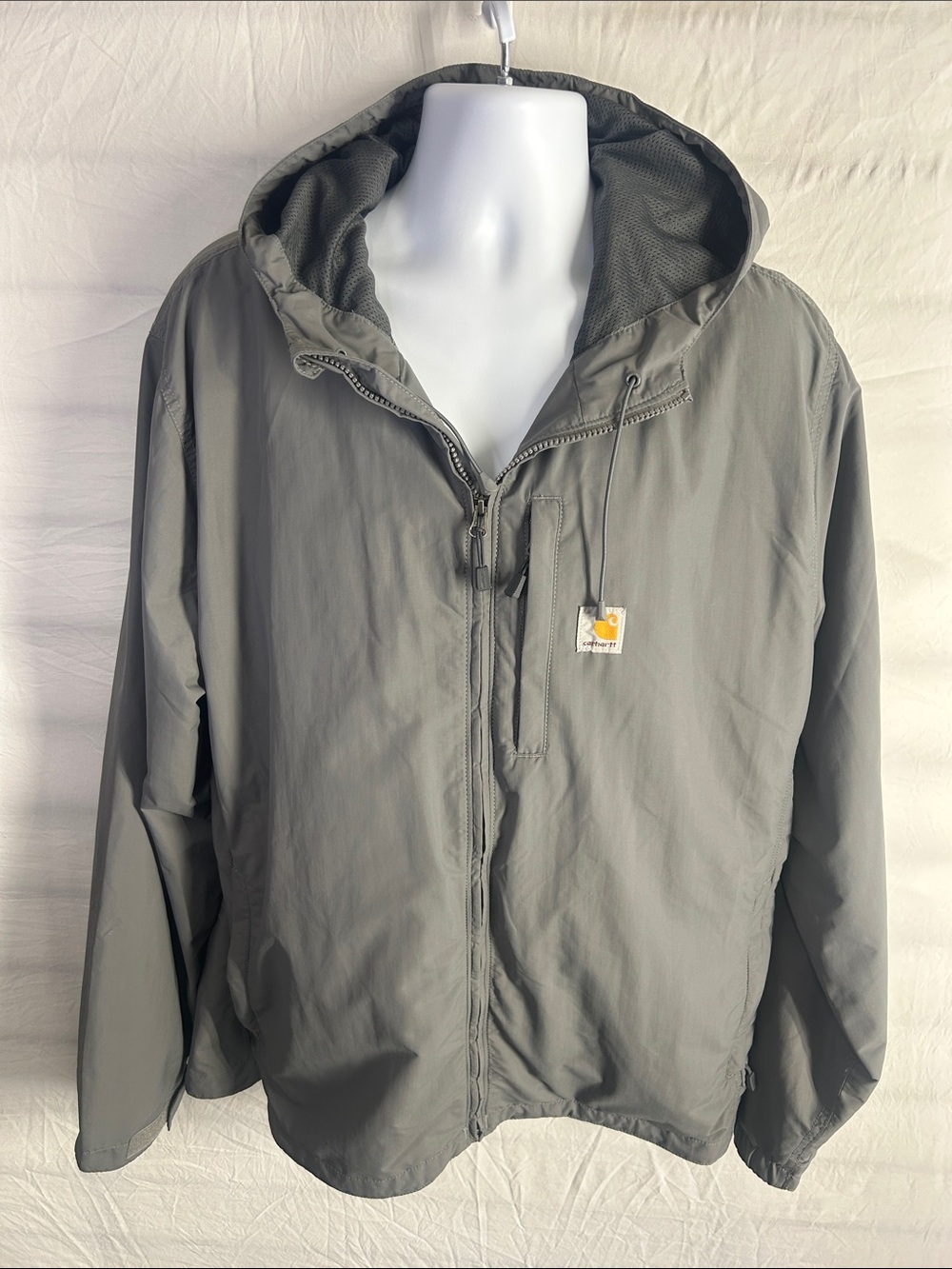 Carhartt Men’s Hooded Windbreaker Jacket in Gray